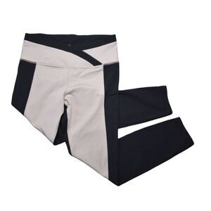 Athleta Chroma 7/8 Tights Tan Black Leggings Athleticwear Womens Medium